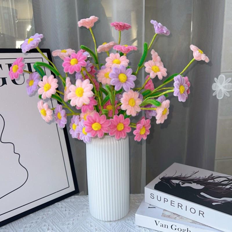 Barevné chryzantémy sedmikrásky chenilkové stonky materiál 1081 (Styl stonku květu)