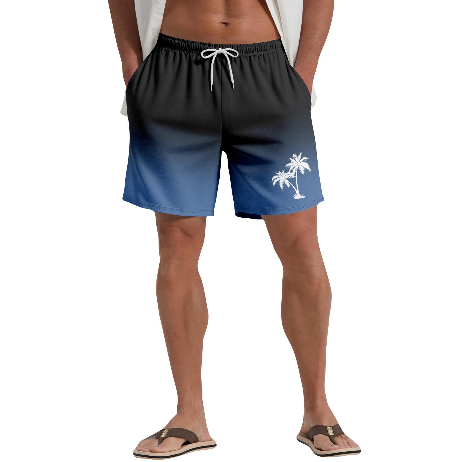 

Мужские повседневные пляжные шорты с гавайским растительным принтом L