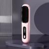 Wireless Hair Straightener Brush 2-in-1 Curling & Straightening Ionic Technology Fast Heating Portable Styler with LCD Display