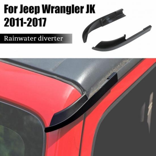 

Rain Diverter Guard Slot Gutter Extender For Jeep Wrangler JKU 2007-2017 Black
