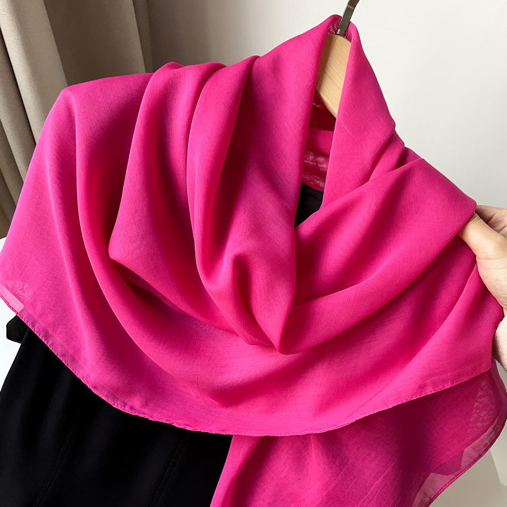 Einfarbiger türkischer Gaze großer quadratischer Schal Frühling Seidenschal Damen Muslimischer Hijab Schal