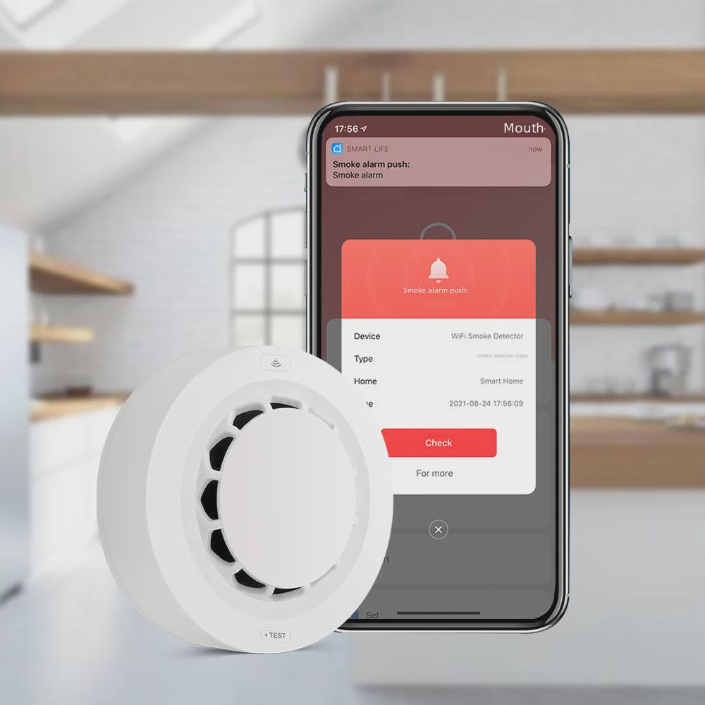 Tuya WiFi Smoke Detector: Smart Home Fire Alarm Sensor