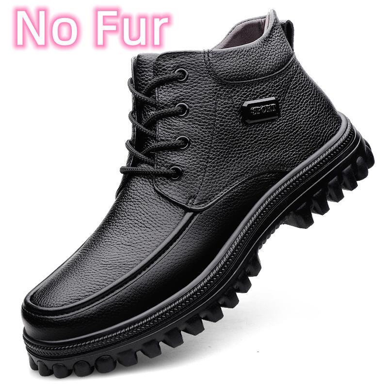 Fashion New All-match Ankle Boots Leisure Walk Non-Slip Man Basic Boots Classic Motorcycle Boots Genuine Leather Men's High Top Shoes