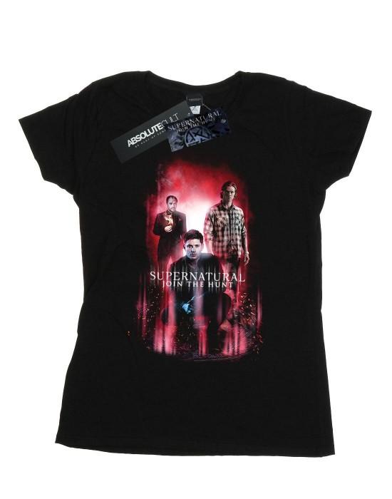 Supernatural Womens/Ladies Group Crowley Cotton Boyfriend T-Shirt