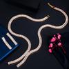 CMM Shiny Cubic Zirconia Elegant Long Dangling Drop Tassel Wedding Costume Necklace Brides Jewelry Sets for Women