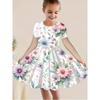 Vestiti Stampati 3D per Bambina Vestito da Festa Corto Manica Corta Principessa Canotta Vestito con Stampa Floreale 3D