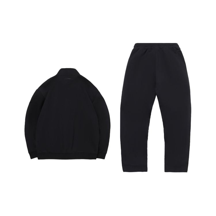 Li-Ning Sport Fashion Open-Front Hoodie Set Men Hoodies Standard-Black AWEQ027-1