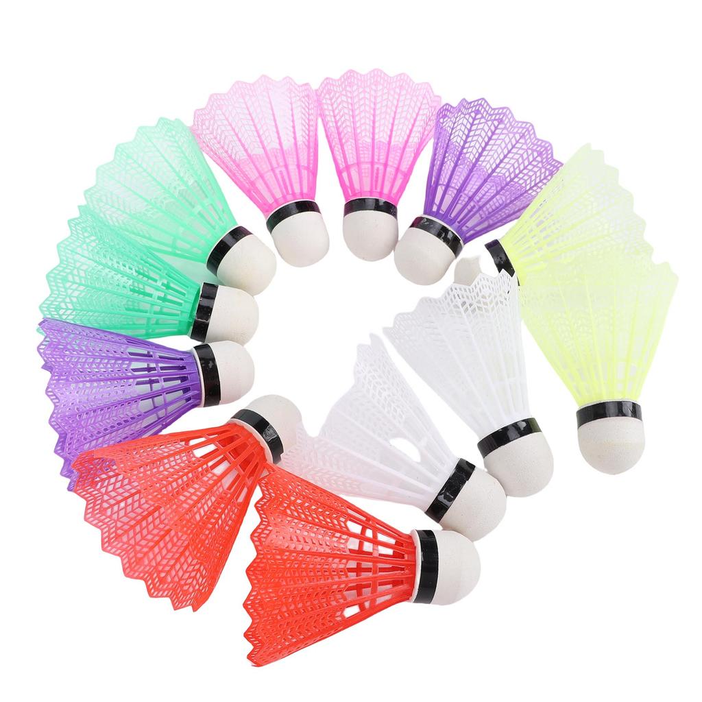 12 Peças Petecas de Nylon com Estabilidade Alta Velocidade Bolas de Badminton para Prática de Batidas Treino Esportes Internos ao Ar Livre