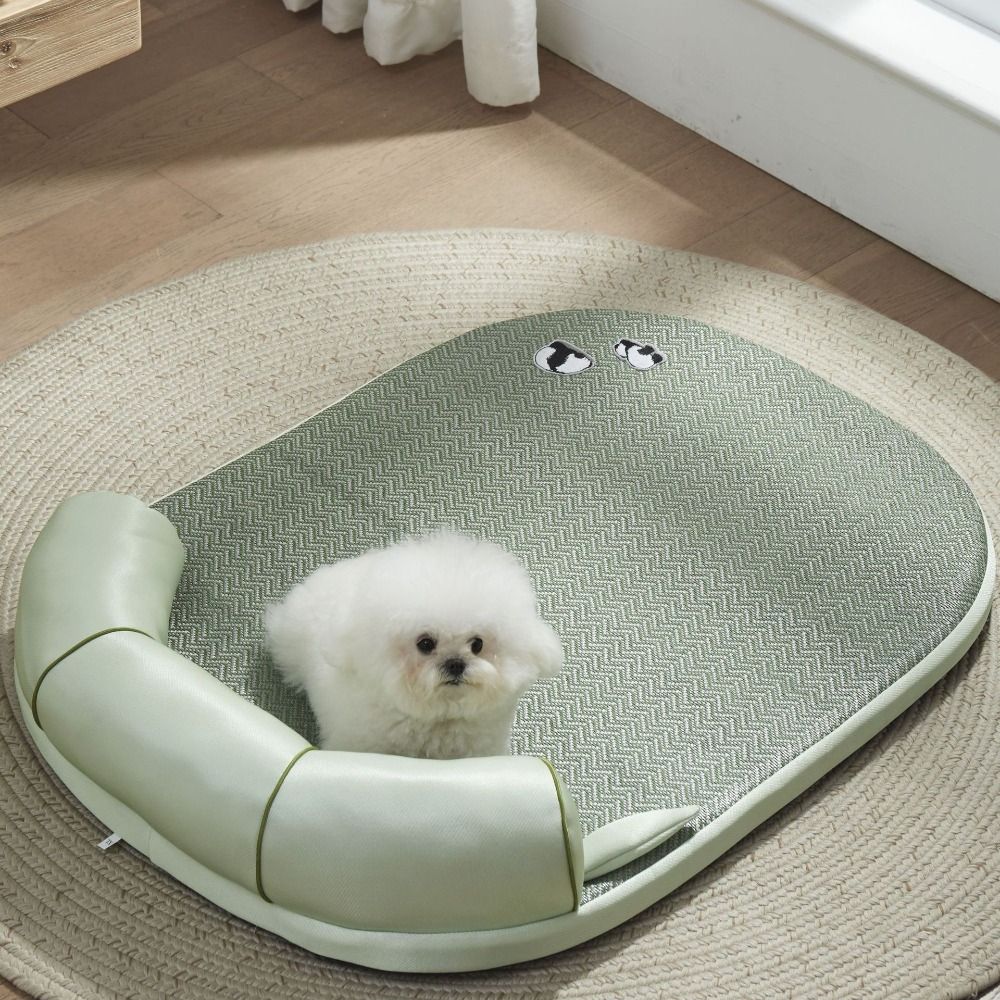 

Detachable Cats Dogs Cooling Mat Elevated Headrest Dog Cushion Sofa Bed Four Seasons