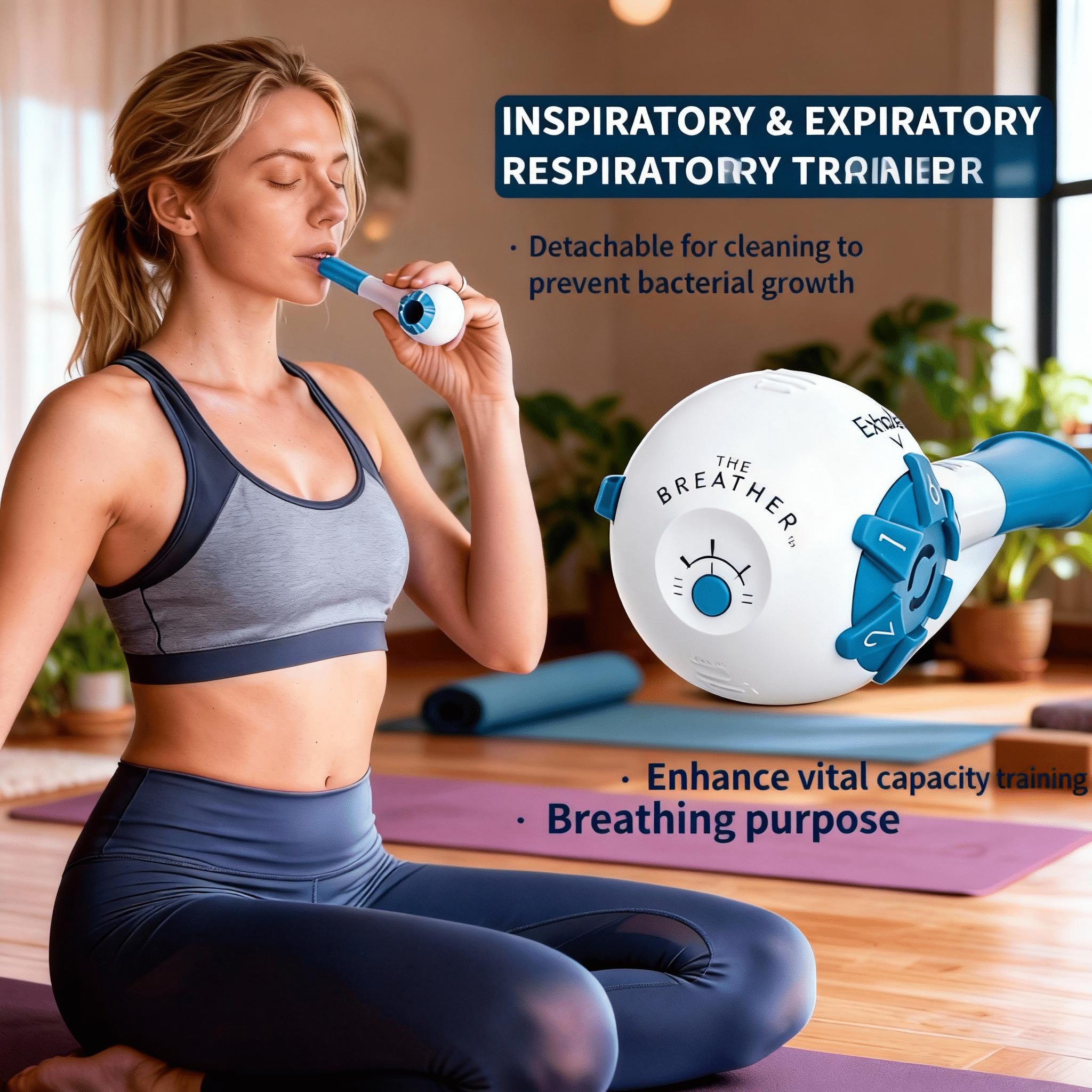 

Compact Respiratory Aid for Multi-Sport Training: Yoga, Running and Swimming синій