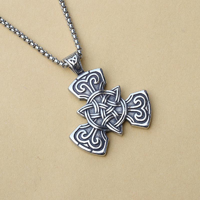 European and American Viking Rune Viking Series Celtic Twisted Titanium Steel Pendant Necklace