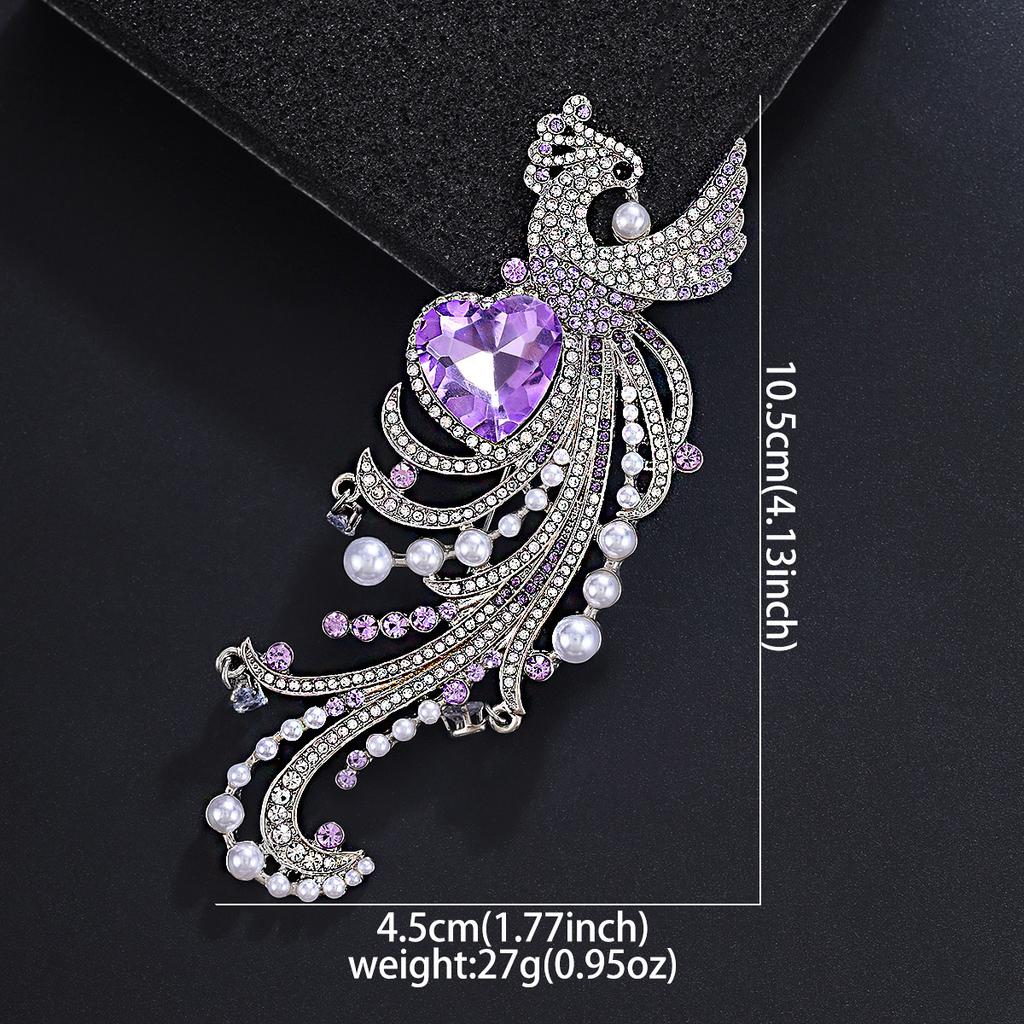 Elegant Classic Women Girls Crystal Peacock Shining Brooch Pin High-end Boutique Exquisite Banquet Party Badges Jewelry Gift