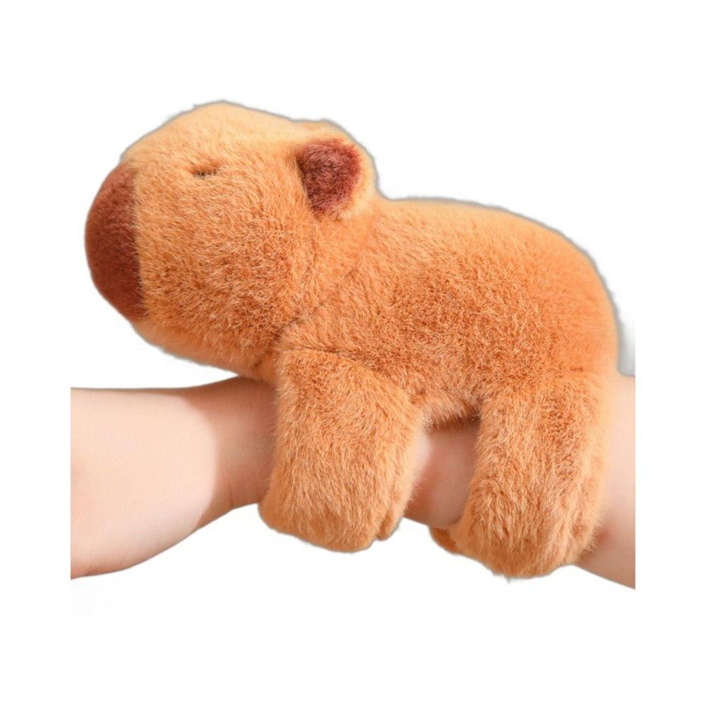 Kreativní roztomilý kapybara Clap Circle Zvířecí náramek Kreslený plácací náramky Dekorace do auta Plyšová hračka Náramek pro panenku Capybara