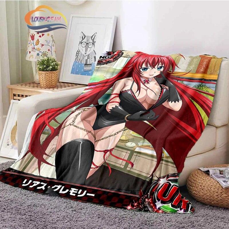 3D tištěná střední škola DxD plyšová deka Módní Flanel Fleece Sexy animace Dárek pro holčičku Sofa Nap Travel