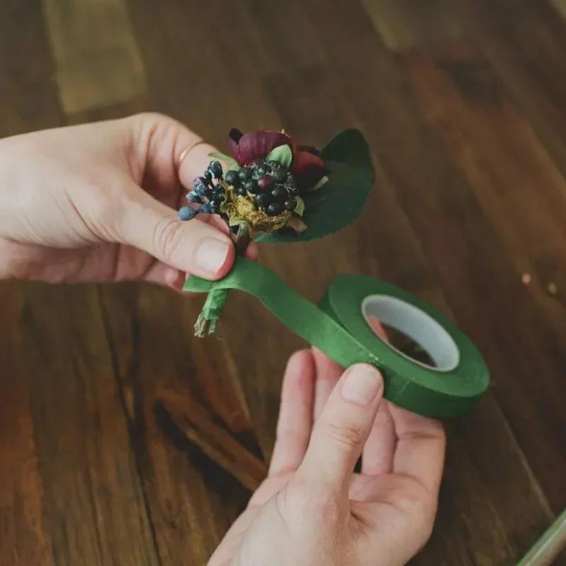 Kytice Květinová Stonková Páska DIY Umělé Květiny Kytice Páska Samolepicí Balicí Zelená Páska pro Svatbu Párty Dekorace Potřeby