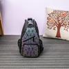 Borsa luminosa da donna Zaino laser geometrico Borse a tracolla trapuntate Borsa a petto semplice con ologramma laser