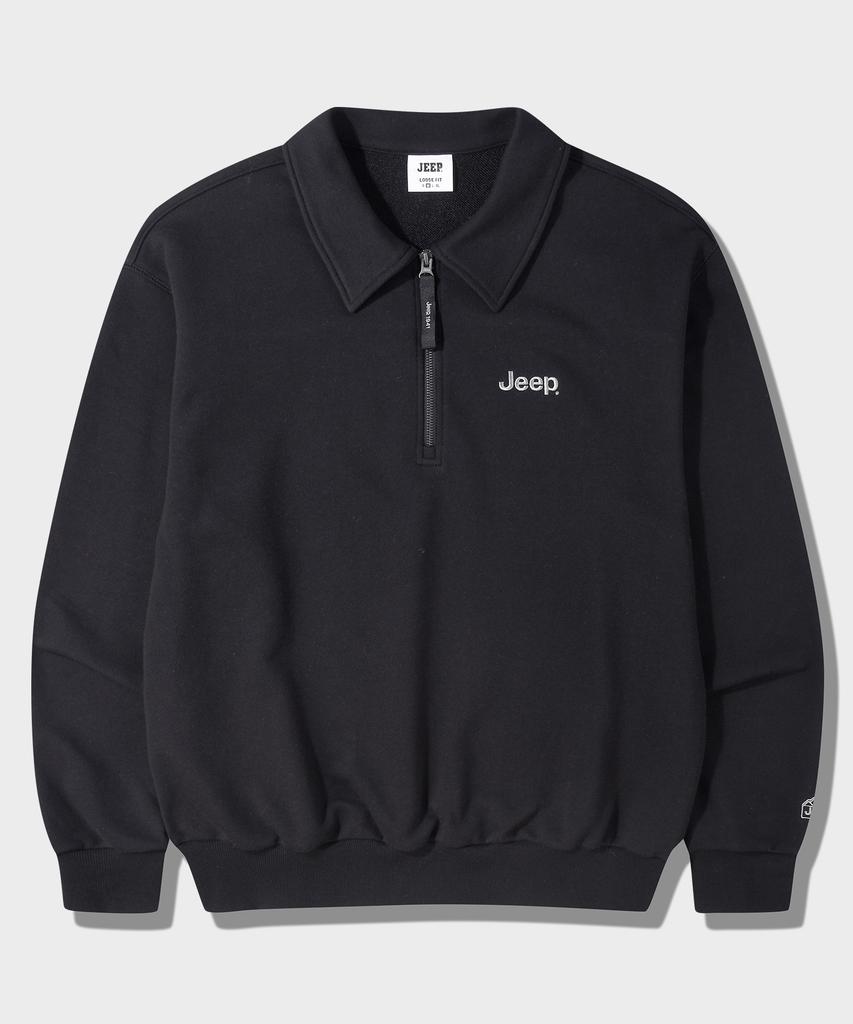 JEEP Oversized Collared Half-Zip Sweatshirt (Jq5Tsu834Bk)
