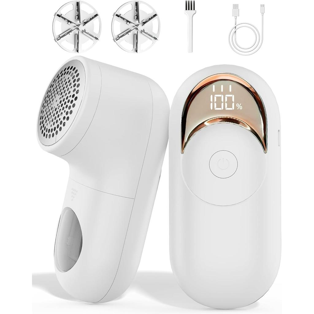 Lint Remover, Bobble Remover for Clothes, Rechargeable Fabric Shaver with LED Display & 3 Speeds, Effectively Sweater Defuzzer Remove Fluff, Lint