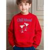 Casual Trendy Printed Crew Neck Sweatshirt for Kids Daily School Leisure And Comfortable Wear