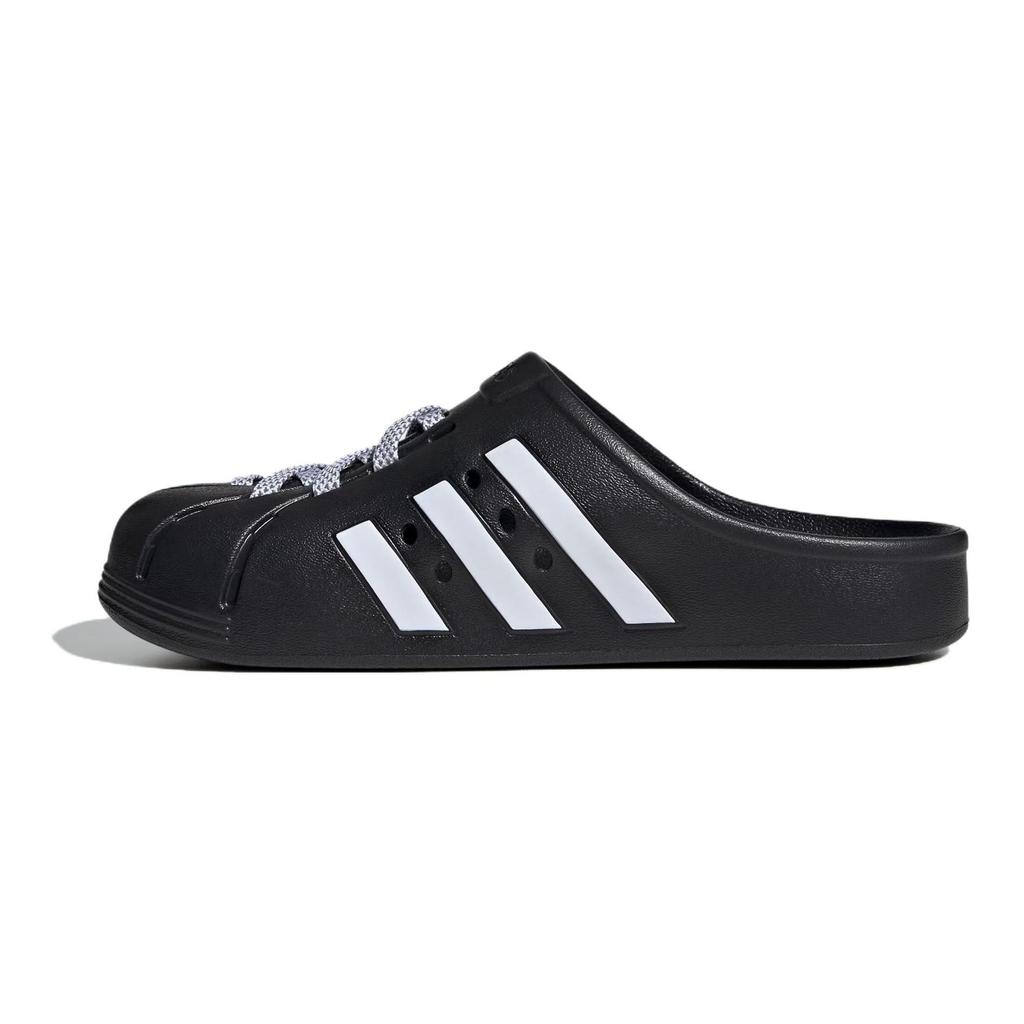Jaunas Adilette koka tupeles Adidas 'Melns Balts Šņorējums' JH9848
