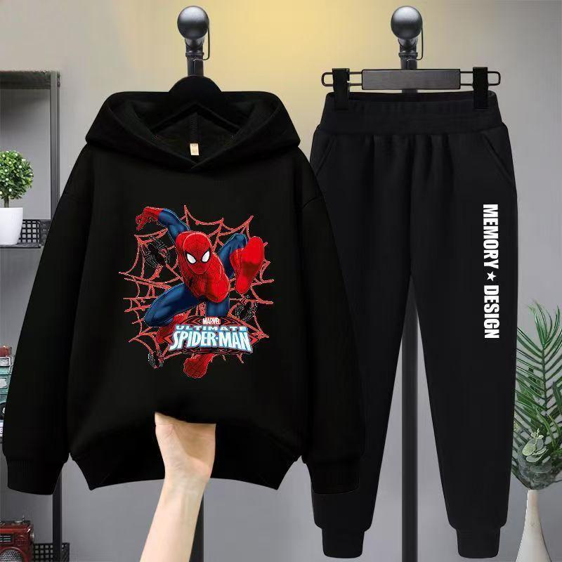 New Hoodie Two-piece Set Cartoon Anime Fashion Cool Boys Autumn Winter Loose Warm Comfortable Hooded Long Sleeved Set