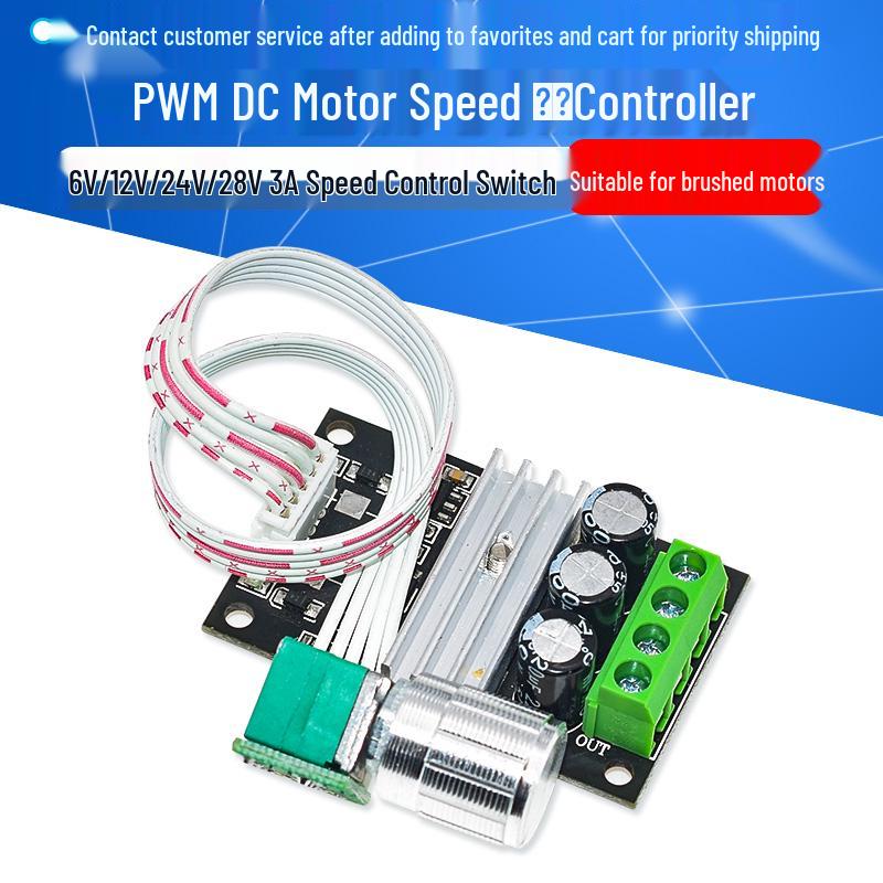 PWM DC-Motor Drehzahlregler 6V-28V 3A mit Schalterfunktion - Modell 1203BKW