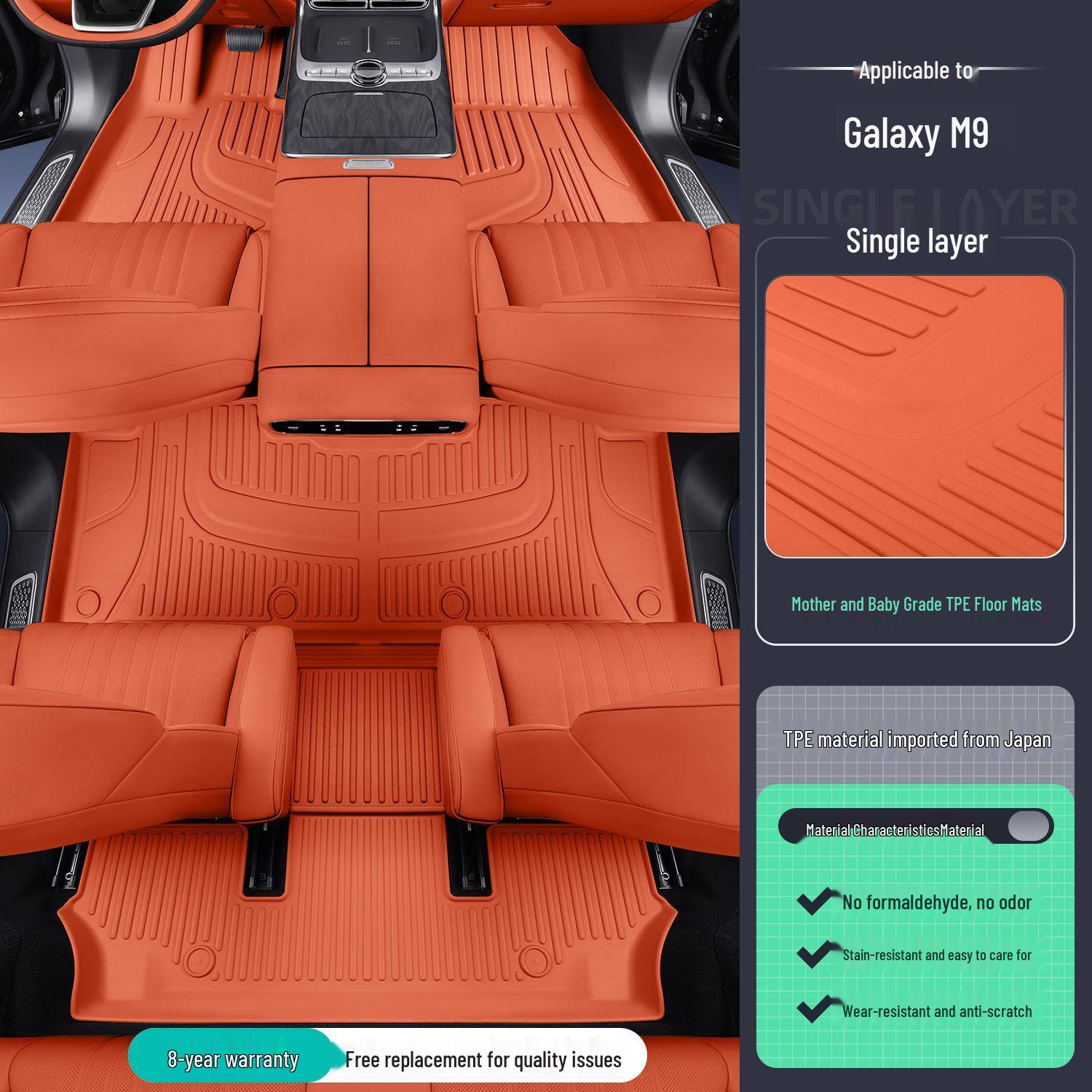 Galaxy M9 Six-Seater TPE Surround Floor Mats for Interior Modification