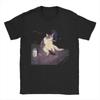 2026 Summer New Funny Cat Meme Print Tshirt Cotton Unisex Casual Loose Short Sleeve Y2k Streetwear Fashion Tops