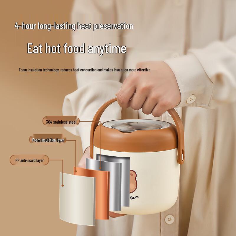 Ru Han Stainless Steel Insulated Lunch Container with Spoon & Bag