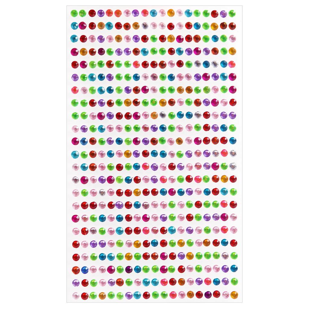 4mm Colorful Face Makeup Jewels Acrylic Temporary Tattoo Self Adhesive Eyes Diamond Stickers DIY Body Art Rhinestone Decorations