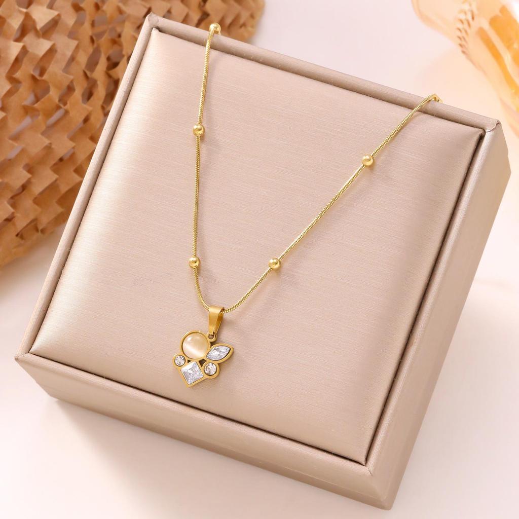 18K Gold Irregular Gemstone Necklace - Non-Fading Light Luxury Jewelry