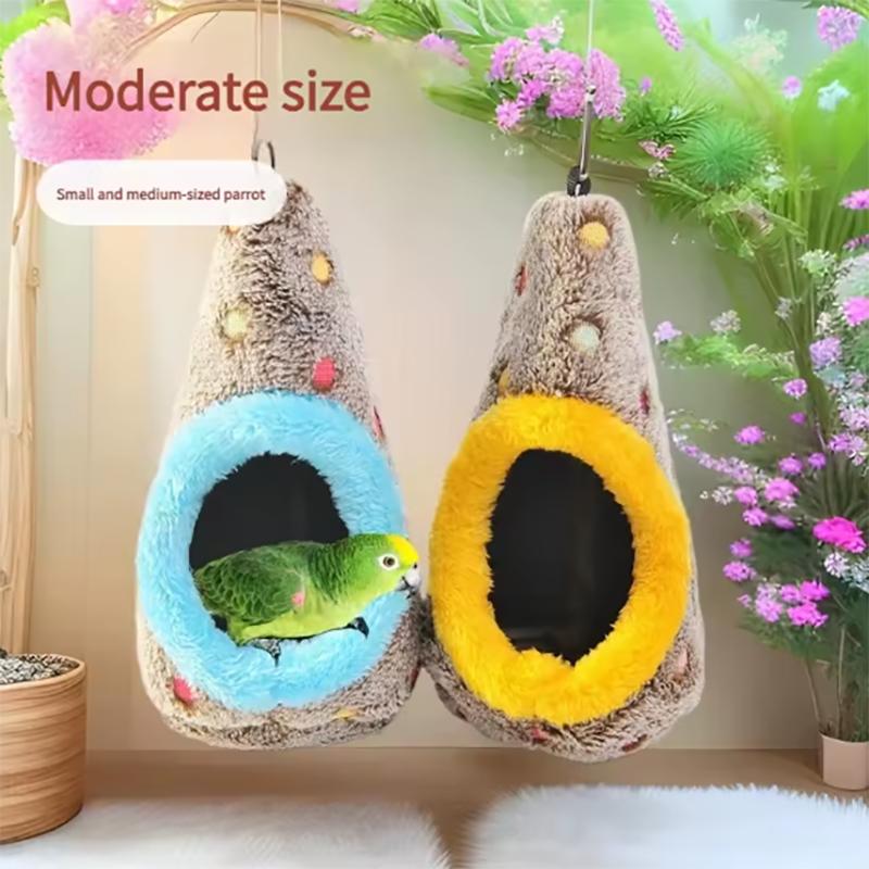 Autumn and winter plush nest small and medium-sized parrot plush thick cold insulation warm peony budgie nest hanging nest
