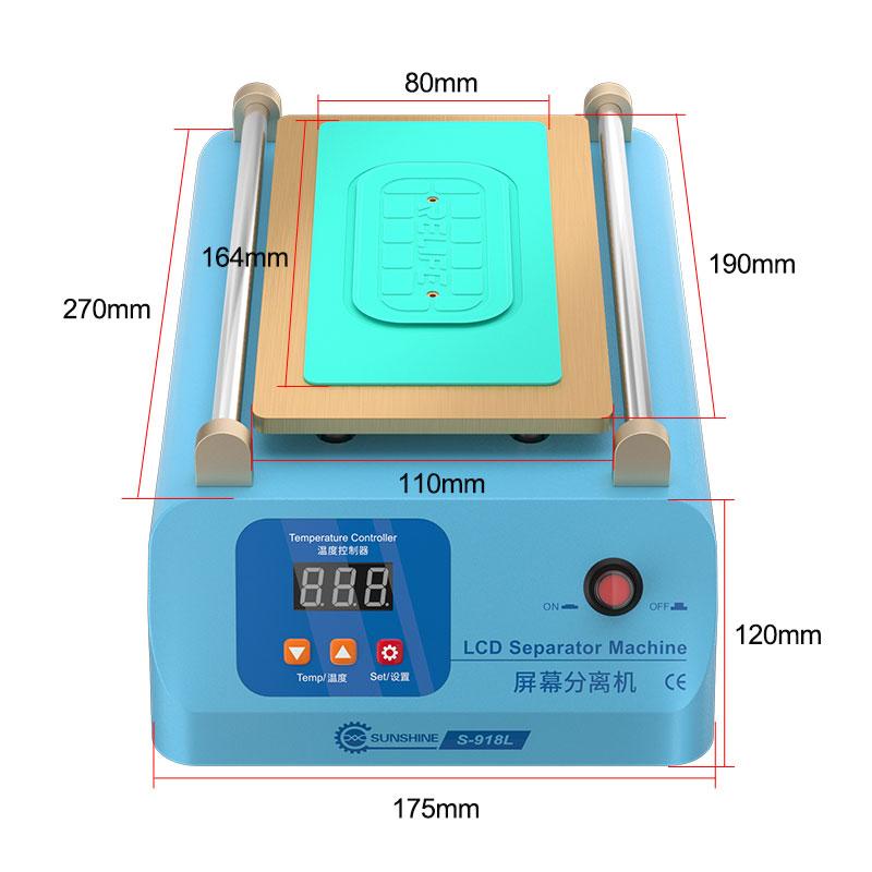 SUNSHINE S-918L Screen Separator Support LCD Screen Separation Under 8 Inches and the Temperature Adjusted from 50 To 130 °C