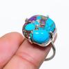 Copper Blue Turquoise Gemstone 925 Sterling Silver Jewelry Ring Size Adj. GK-6104