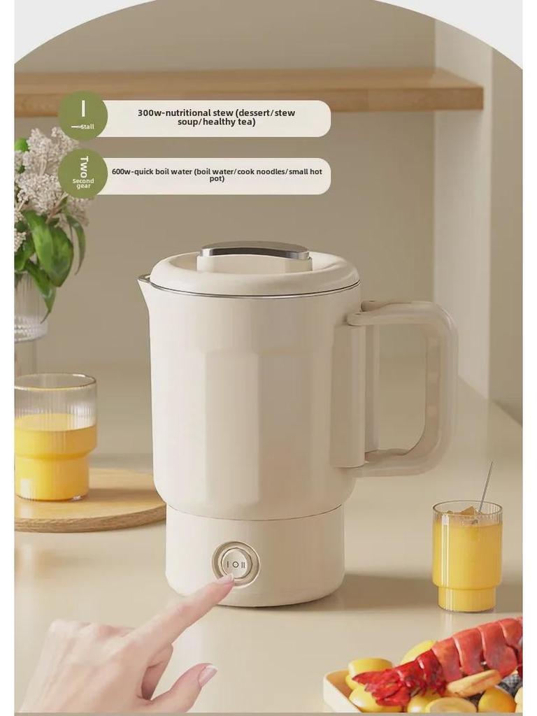 304 Stainless Steel Folding Travel Kettle – Portable Insulated Mini Electric Kettle for Outdoor Use