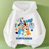 Kids Bluey Hooded Sweatshirt Fall Winter Warm Soft Pullover Comfortable Playwear for Boys Girls