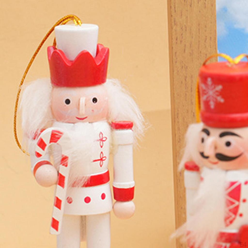 5 Pieces Christmas Nutcracker Hanging Ornaments Miniature Figures Puppet Toy