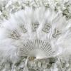 Feathered Folding Fan Feathered Hand Fan Dance Fan Bridesmaid Fan Foldable Hand Fan for Women Wedding Party Photography