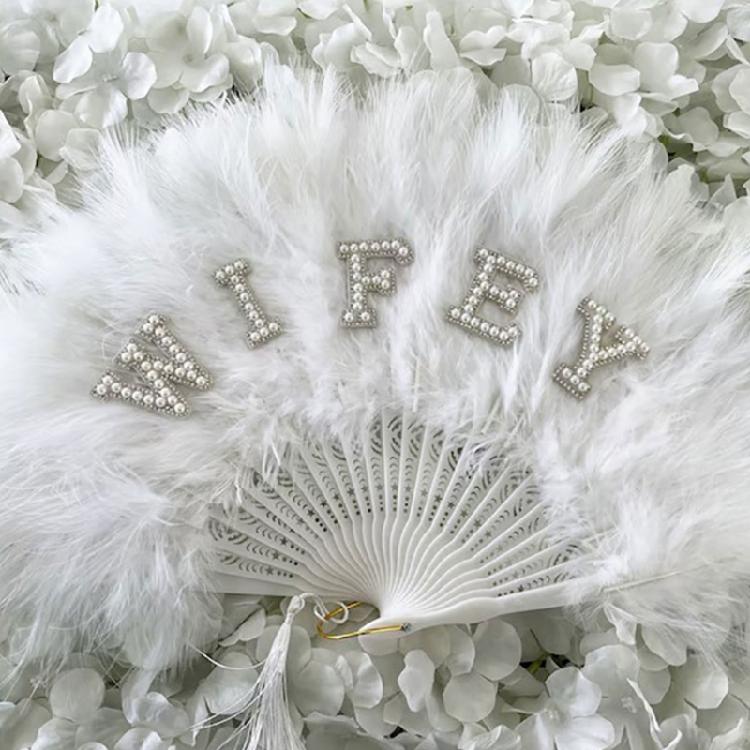 Feathered Folding Fan Feathered Hand Fan Dance Fan Bridesmaid Fan Foldable Hand Fan for Women Wedding Party Photography
