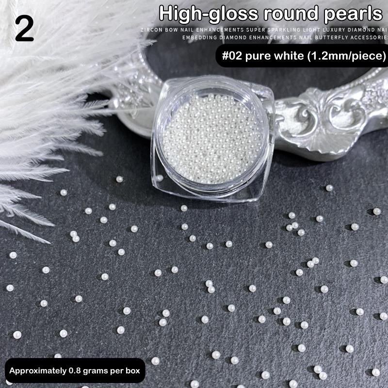 1 Scatola di Perle Stereoscopiche Mini Perle Rotonde Accessorio Decorativo per Pittura Unghie Patch Diamante per Unghie