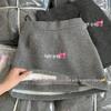Women's 2025 Korean Style Grey Wool Blend High Waist A-line Mini Skirt - Versatile and Slimming for Autumn/Winter