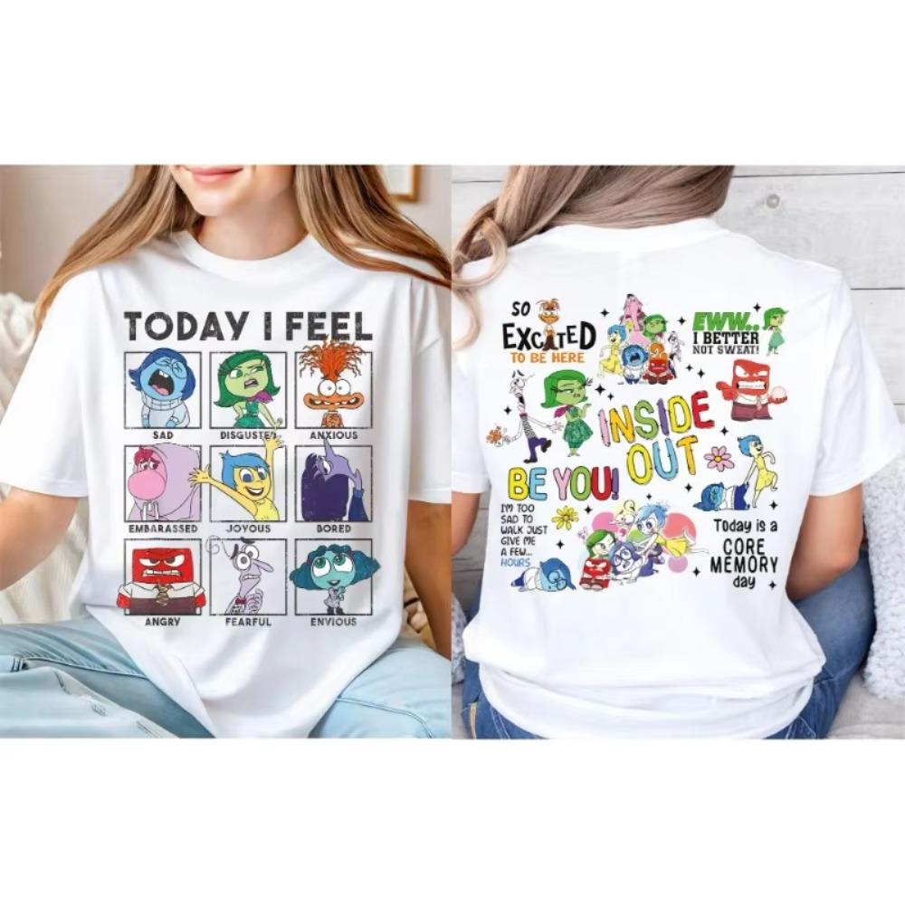 Inside Out Today I Feel Shirt Inside Out Emotion Shirt Inside Out Feeling Shirt Comfortable Skinfriendly and Soft Cotton S