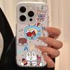 Milk Tea Bear & Little Rabbit iPhone Case: Cute, Frosted Soft Shell for iPhone 11-15 Pro Max