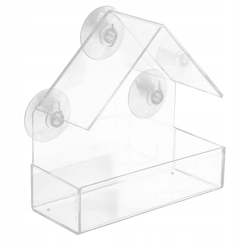 Transparent Bird Feeder House Window Box Glass Suction Cups