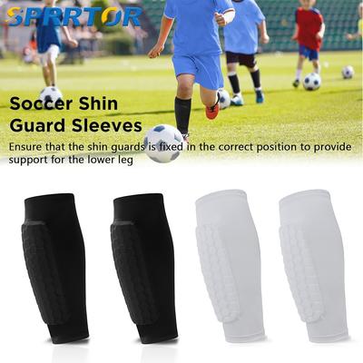 1Pcs Soccer Shin Guards With Honeycomb Pads Lightweight Calf Compression Sleeve Protective Gear For Football Sports
