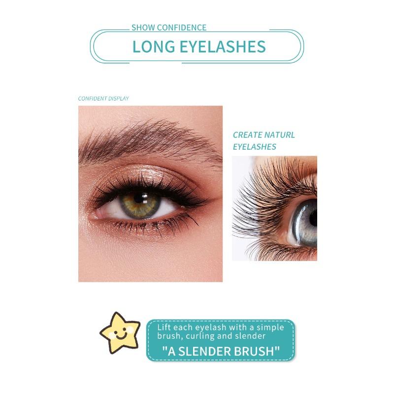 4D small brush head mascara, slender and curled, naturally elongated without agglomeration, waterproof fine brush mascara