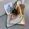 New Square Scarf for Women's Small Silk Scarf Satin Imitation Silk Geometric Print Spring and Summer Thin High-end Versatile Scarf Scarf