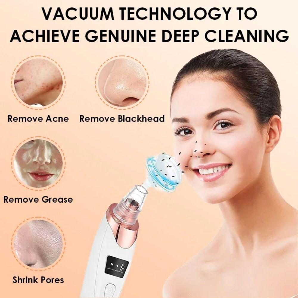 5 Suction Heads Electric Blackhead Remover Deep Cleansing Blackhead Suction Device  Spot Acne