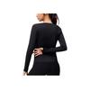 Saucony Solid Color Breathable High Elastic Running Training Long Sleeve T-Shirt Women Tops Black SC1249004C-BK01