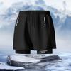 Mens Quick-Dry Swim Trunks With Inner Brief Support Loose Fit Athletic Board Shorts Swimming Beach Surfing